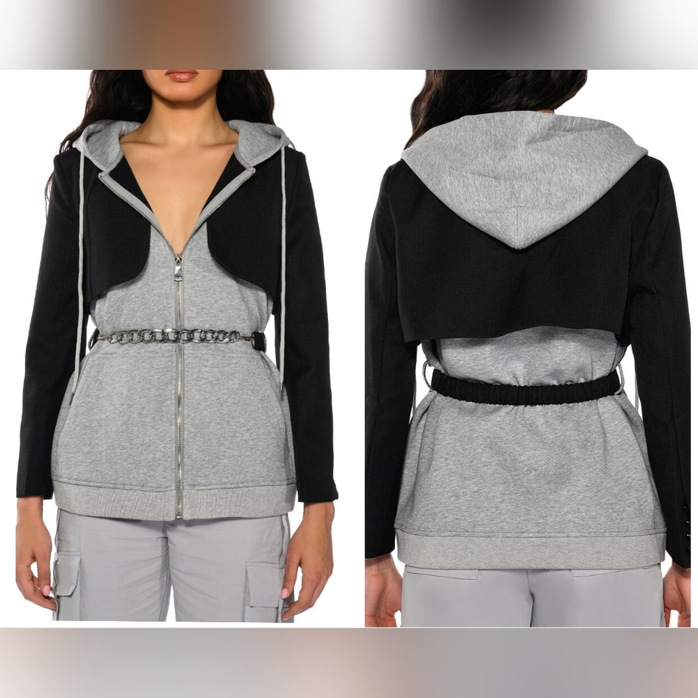 Madonna & Co. Baddie Sweatshirt Bolero Hoodie Blazer/Jacket, Size Small, EUC!